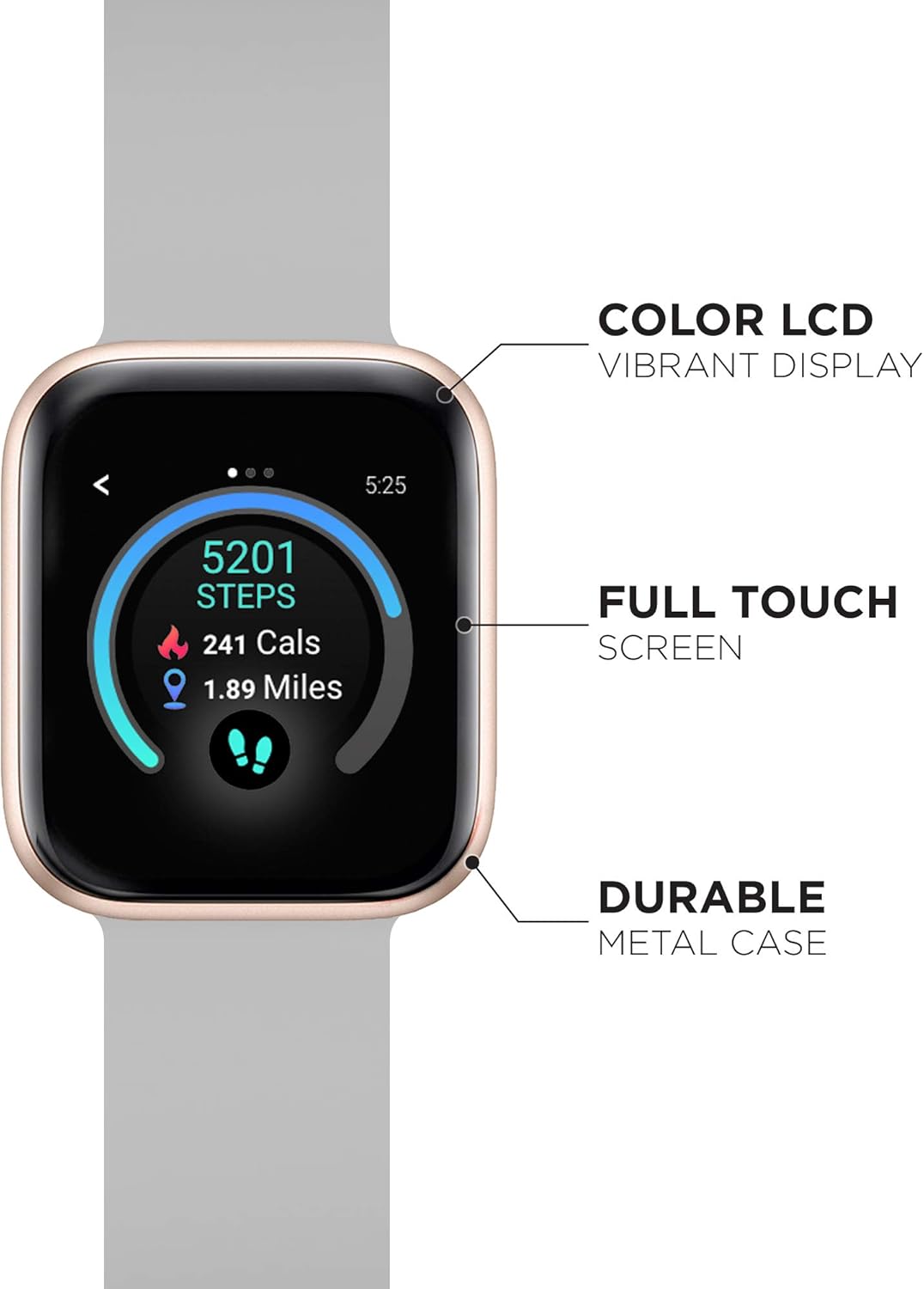 Get Special Price iTouch Air 3 Smartwatch Fitness Tracker, Heart Rate, Step Counter, Sleep Monitor, Message, IP68 Swimming Waterproof for Women and Men, Touch Screen, Compatible with iPhone and Android (40mm)