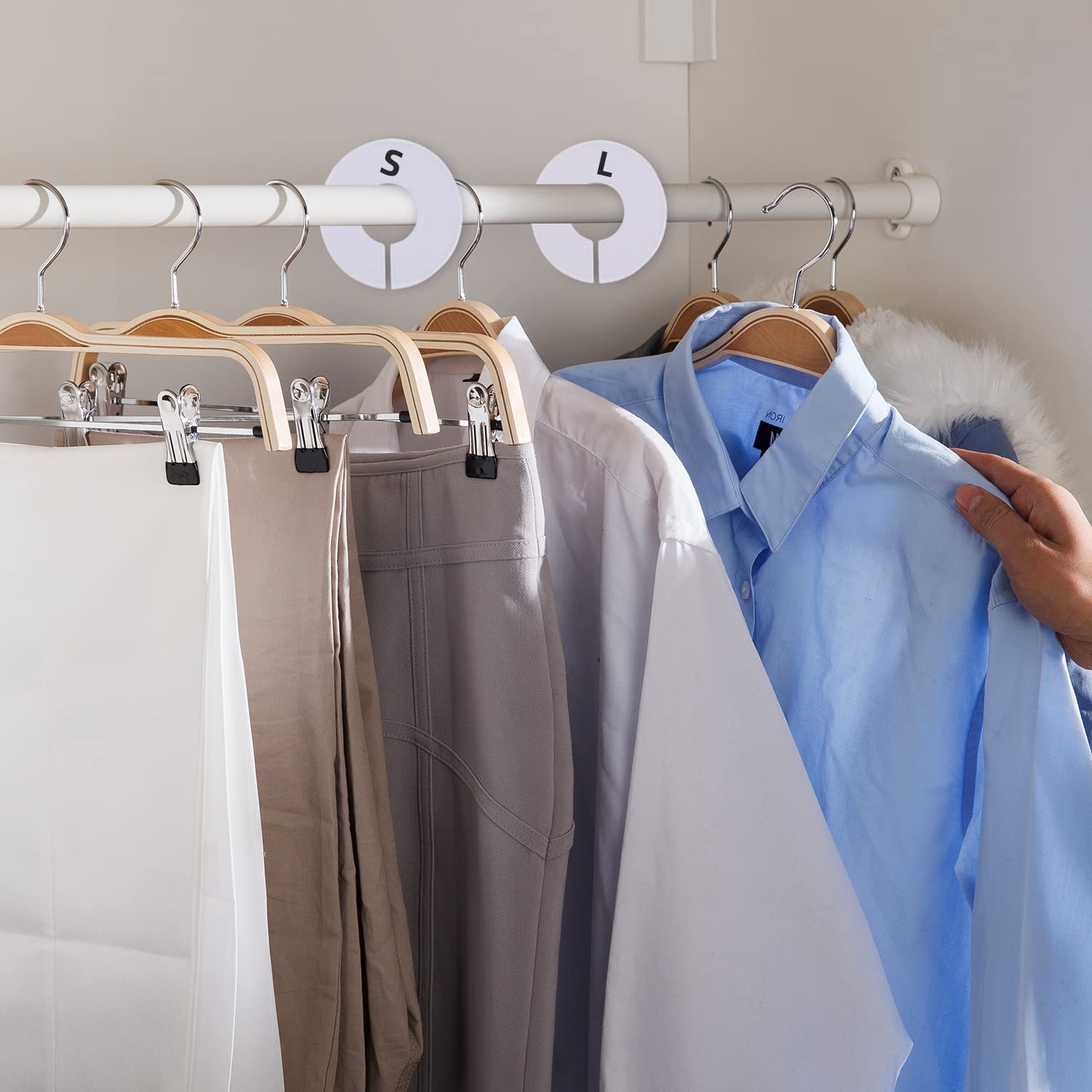 24 Pièces Séparateur De Taille De Vêtement, Séparateur De Vêtements Rond, Séparateurs Pour Penderie Taille De Vêtements, Pour Distinction De Taille De Vêtement De Ménage, Magasin De Vêtements, Blanc