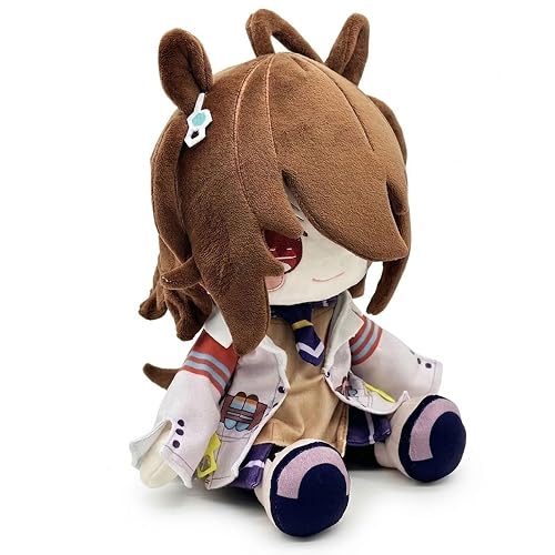 Anime Character Plush Doll 9inch, Soft Brown Hair Stuffed Figure with Cute Ears, Collectible Kawaii Mascot for Fans & Home Decor - Brown Hair