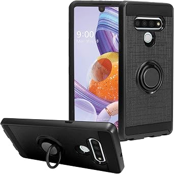 for LG Stylo 6 LM-Q730 2020 - Hybrid Phone Case w/Ring Stand - RS2 Black