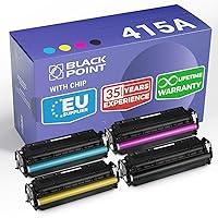 Black Point [CON CHIP Set di 4 Cartucce Toner per HP 415A HP 415X W2030A W2031A W2032A