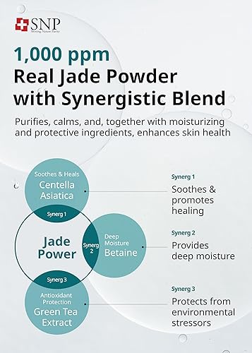 Miniatura 5 de SNP Mascarilla de ampolla mineral de jade real de 1000 ppm, limpia y purifica, para todo tipo de pieles sensibles, calmante, hidratante e