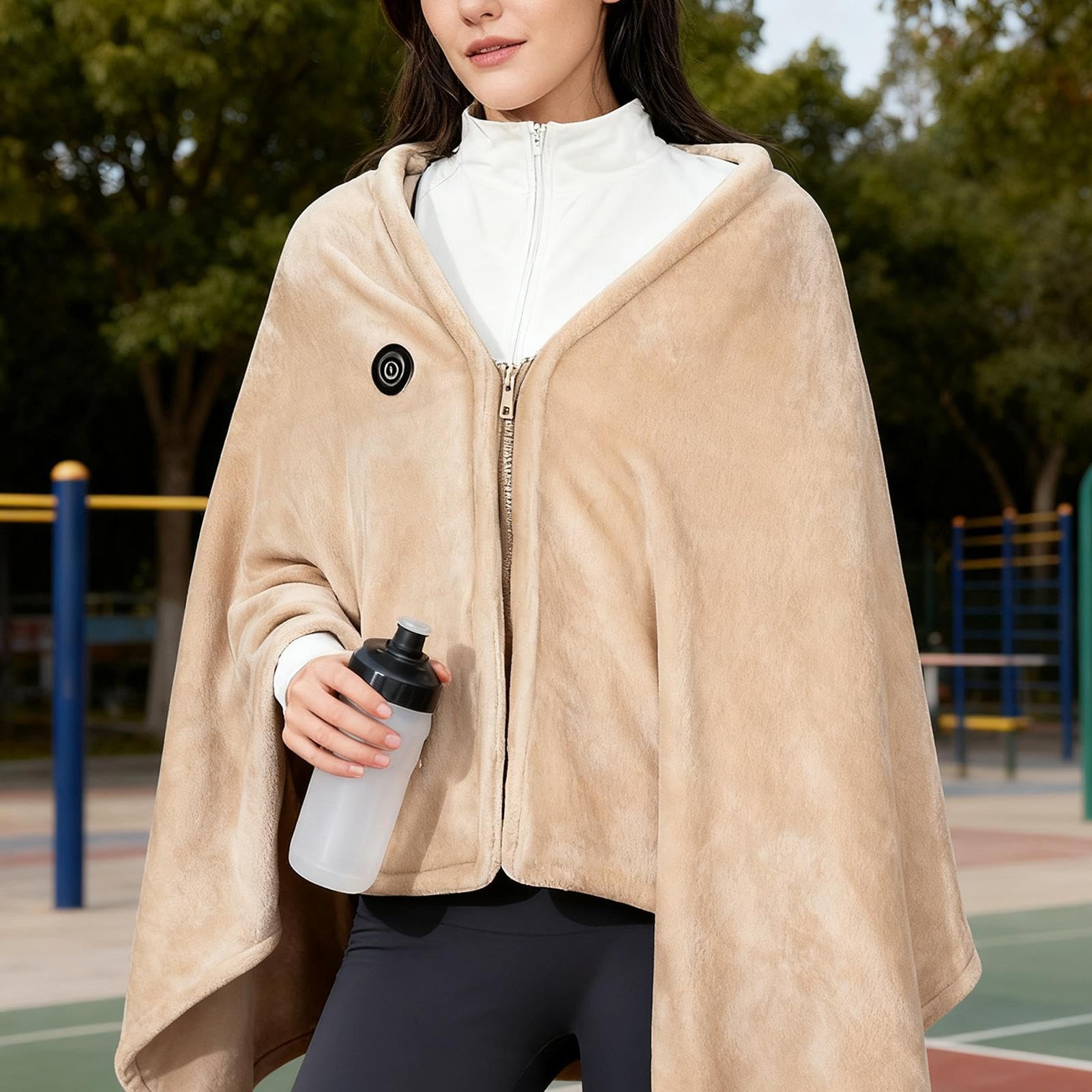 Coperta Da Lancio Riscaldante Indossabile Elettrico Ricaricabile USB | Coperta Riscaldante Senza Fili per Casa Equitazione Ciclismo Viaggio Campeggio Inverno Freddo Picnic All'aperto