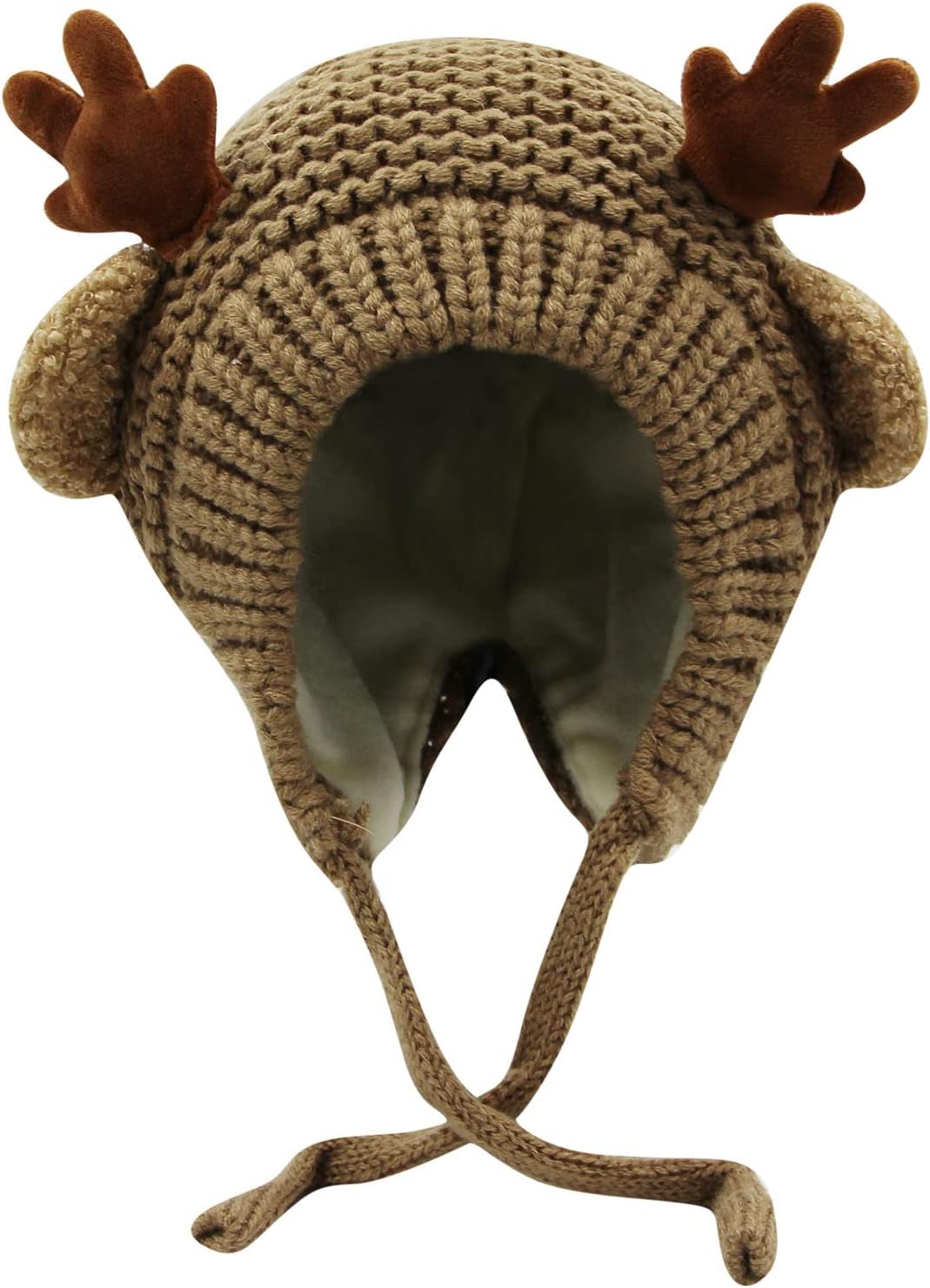 AIBEARTY Cute Deer Elk Antlers Baby Hat Winter Warm Plush Knitted Ear Warmer Bonnet Boys Girls Cap Beanie with Chin Strap AIBEARTY Cute Deer Elk Antlers Baby Hat Winter Warm Plush Knitted Ear Warmer Bonnet Boys Girls Cap Beanie with Chin Strap