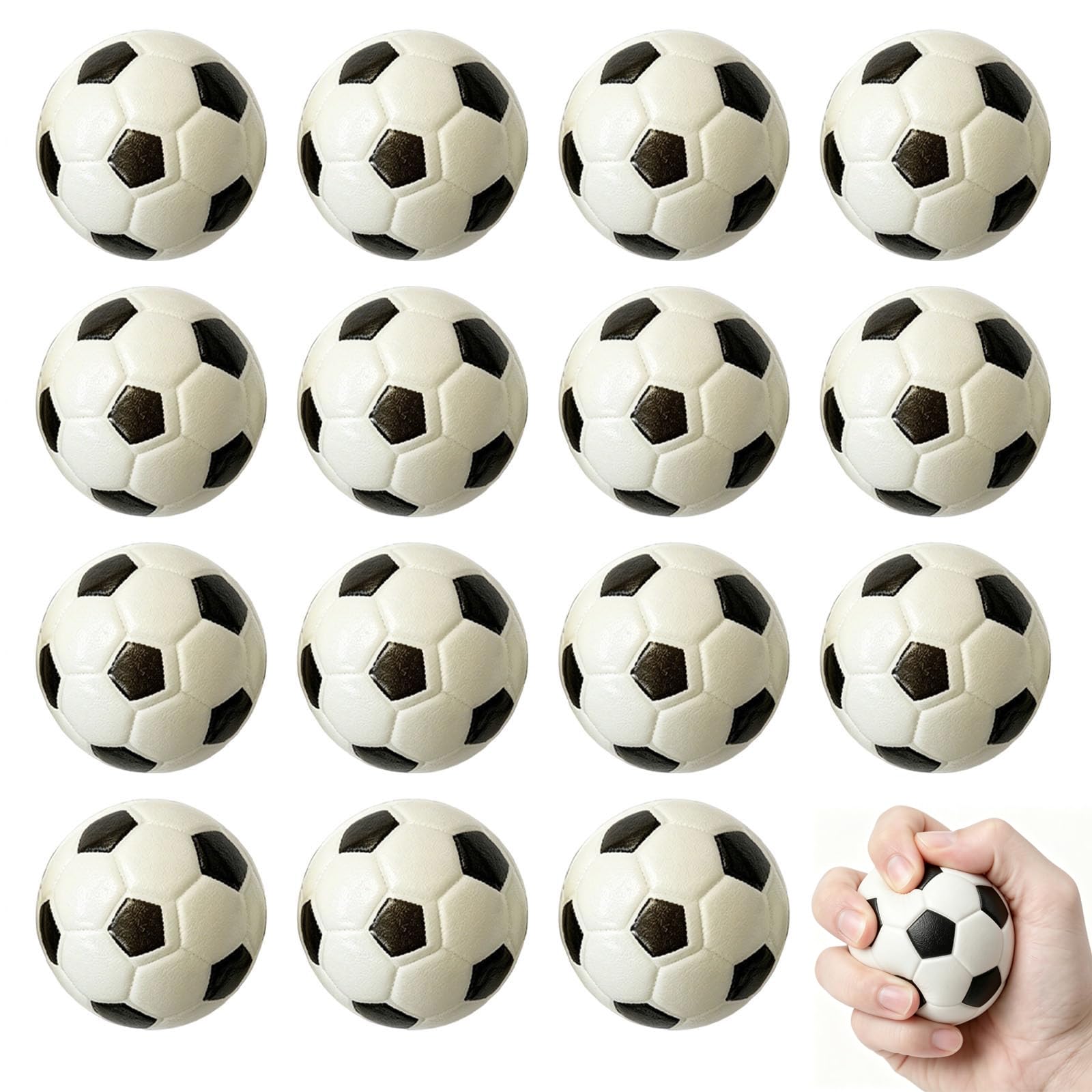 15 Pcs 4cm Mini Footballs Squeeze Stress Balls, Football Party Bags Fillers