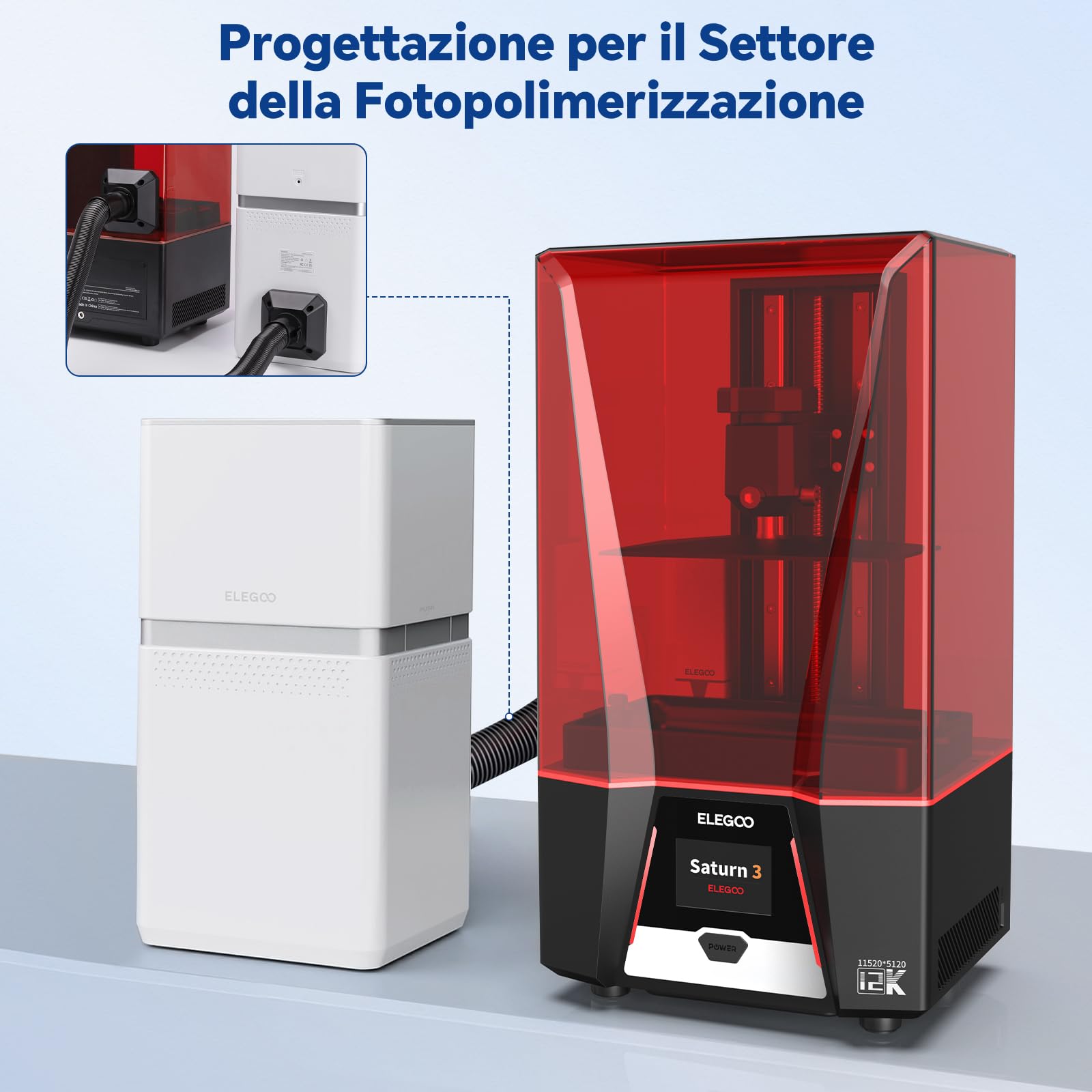 ELEGOO Mars Mate Purificatore d'aria, con Filtro a Carboni Attivi Ssostituibile, Rimuove fino al 95% di TVOC per la Stampante 3D a Resina Mars 5 Ultra, Saturn 4 Ultra, Dimensioni 210mmx247mmx10mm