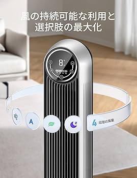 Amazon | Dreo 扇風機 タワーファン 【2025新登場】静音 7.6m/s高速