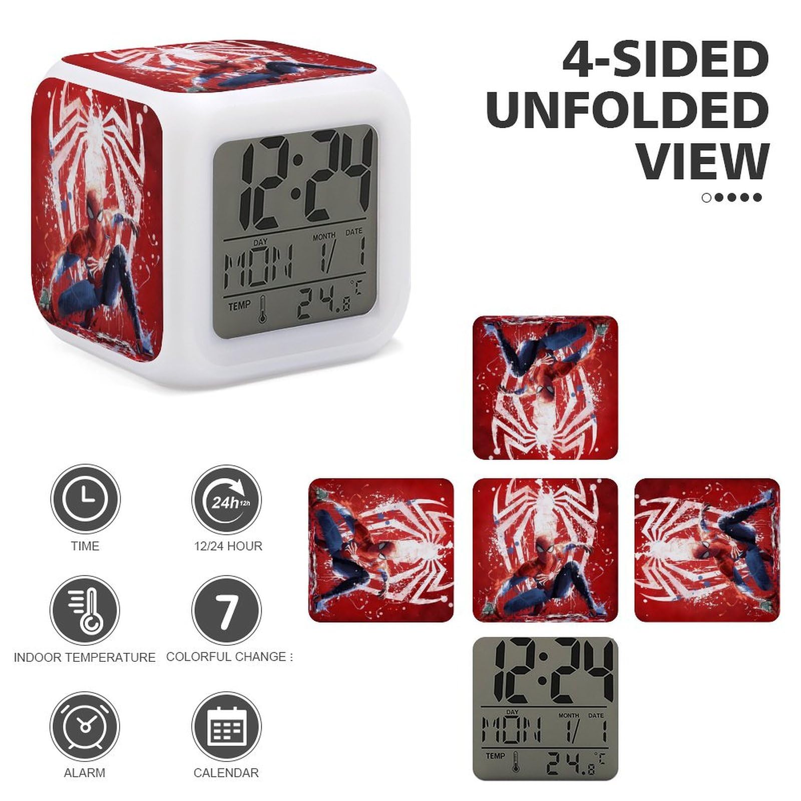 Amazon.co.jp: スパイダーマン 目覚まし時計 アナログ 大音量 アラーム