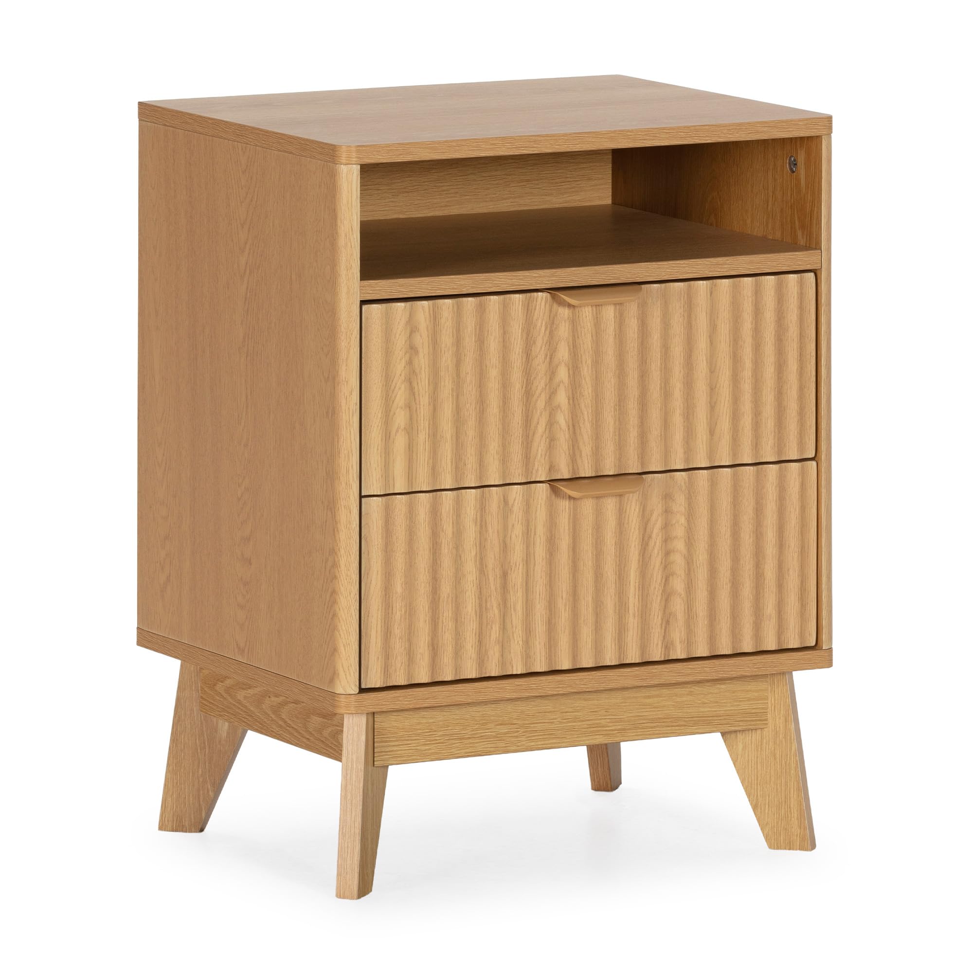 HOMN LIVING Mesita de Noche Oporto 2 cajones, 45 cm (Ancho) 35 cm (Profundo) 60 cm (Altura)