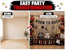 Festiko Born To Rock Party Decorations Banner - Musical Instruments Music Note Garland For 1950's Rock And Roll Themed 50S Vintage Party Decoration Supplies, Multicolor gallery image
