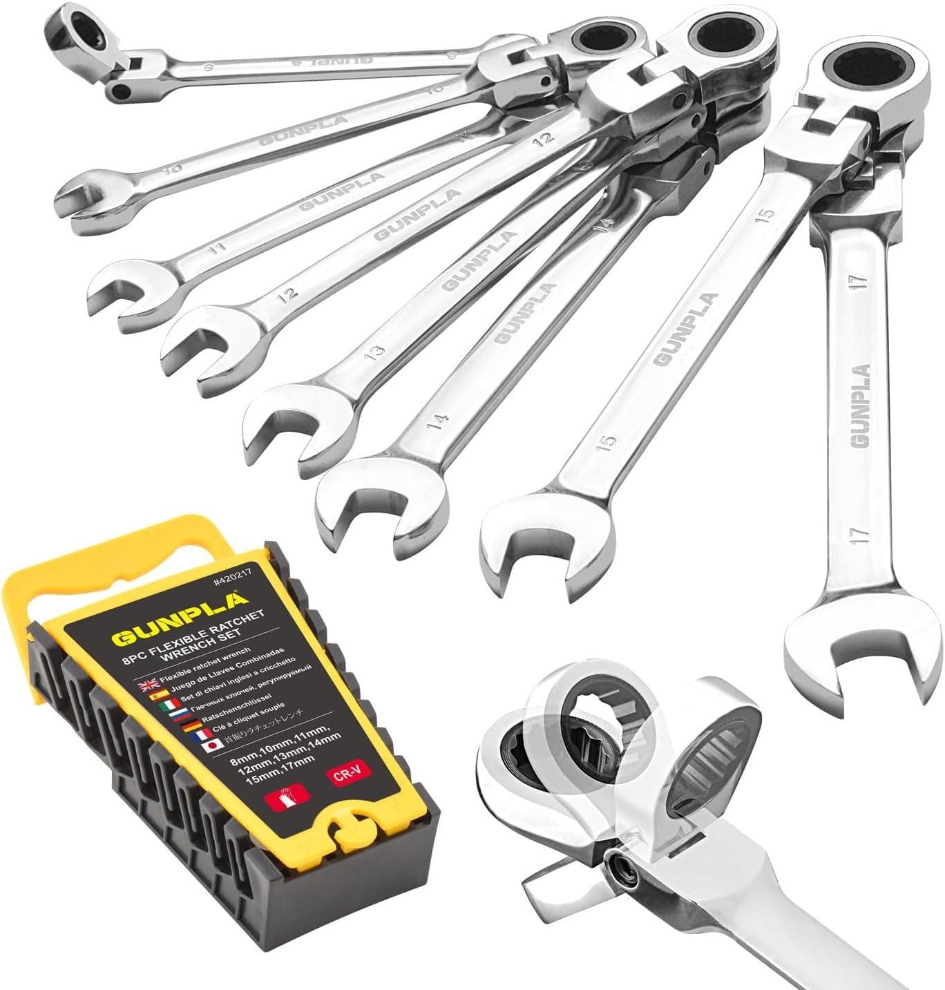 Clé mixte polygonale et cliquet flexible Gunpla pour écrous difficiles