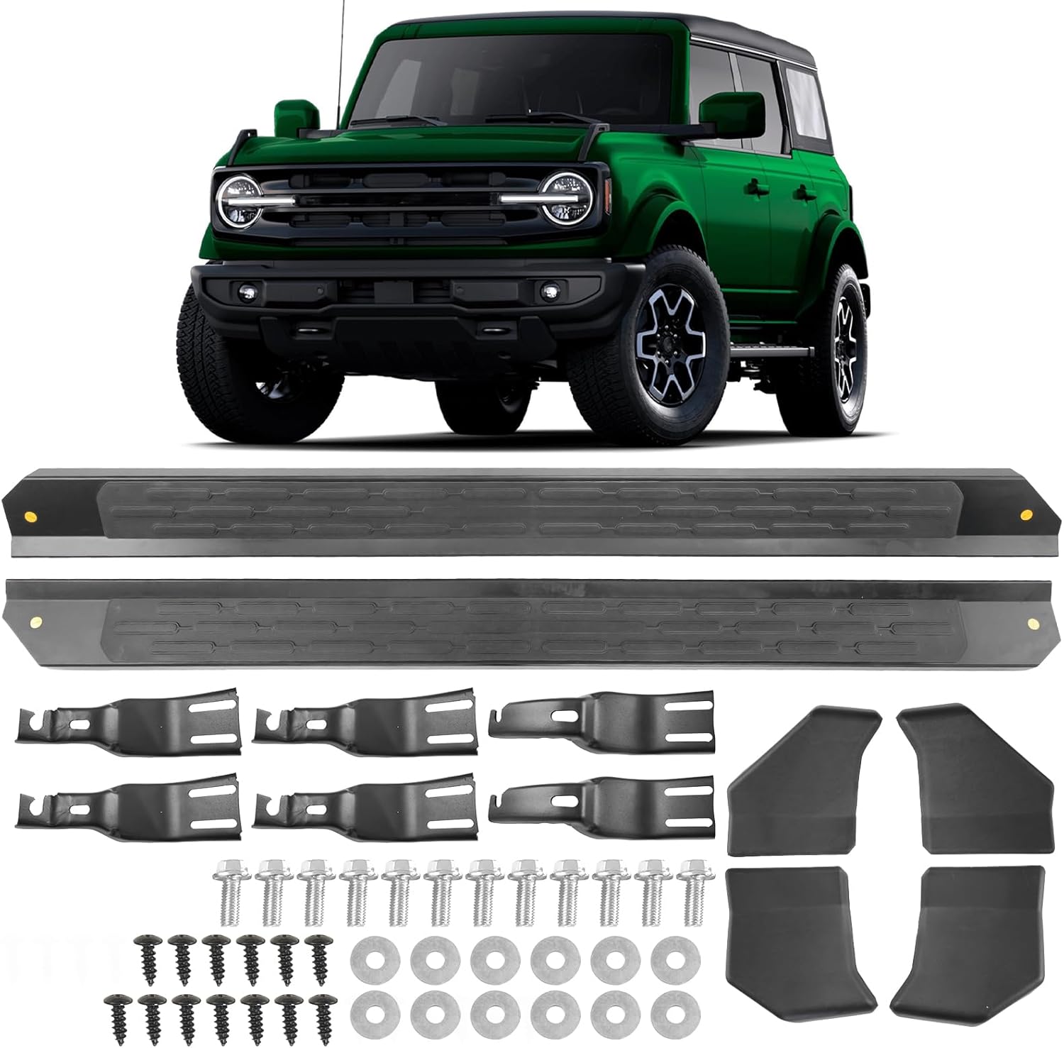 Running Boards Fit for 2021-2026 Ford Bronco 4-Door Side Steps Nerf Bars (Not Fit Bronco Sport)