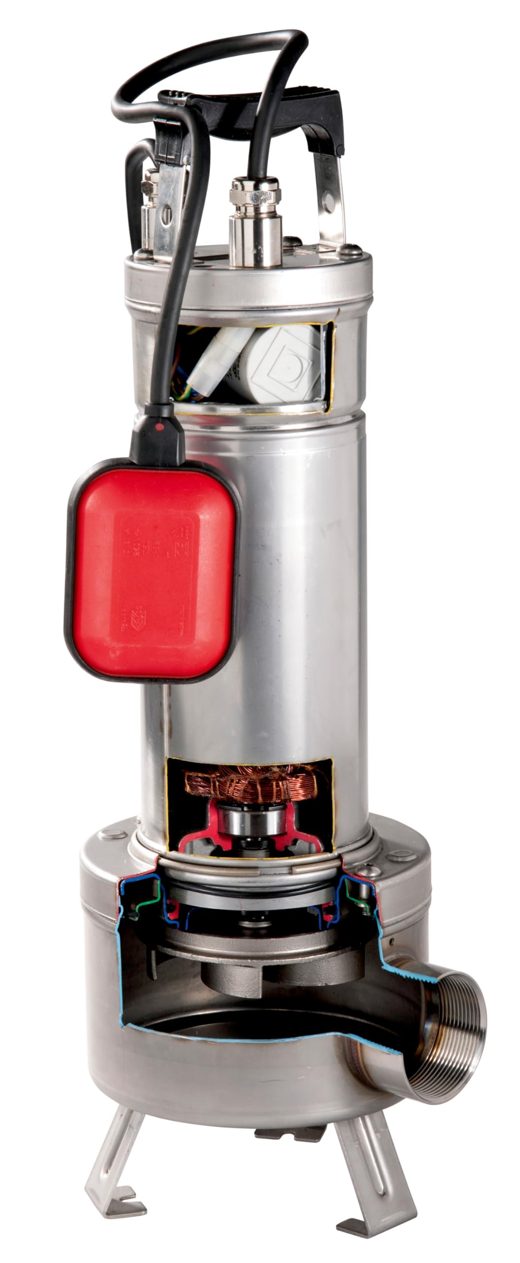 metabo SP 28-50 S Inox Schmutzwasserpumpe, 1470 W Tauchwasserpumpe | Robuste Kellerpumpe für Pool und Keller, 28000 l/h Förderstrom, für Grobschmutz bis 50 mm, inkl. Schwimmerschalter