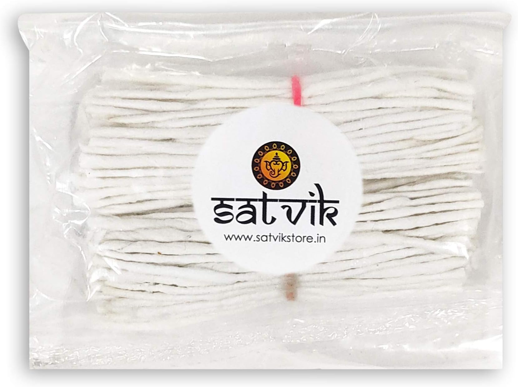 SATVIK 200 Pcs Handmade Long Cotton Wicks for Puja Pooja Jyot Batti for Oil Lamp DIiya for Diwali Deepawali Diya. Ideal for Brass, Kuber Clay Diya for Home Mandir Temple