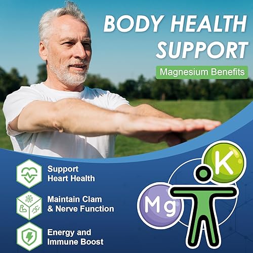 Miniatura 3 de NATURE TARGET Glicinato de Magnesio 500mg, Magnesio Quelado con Zinc y Vitamina D3 para Músculos, Nervios y Huesos, Apoya la Salud del Corazón y los