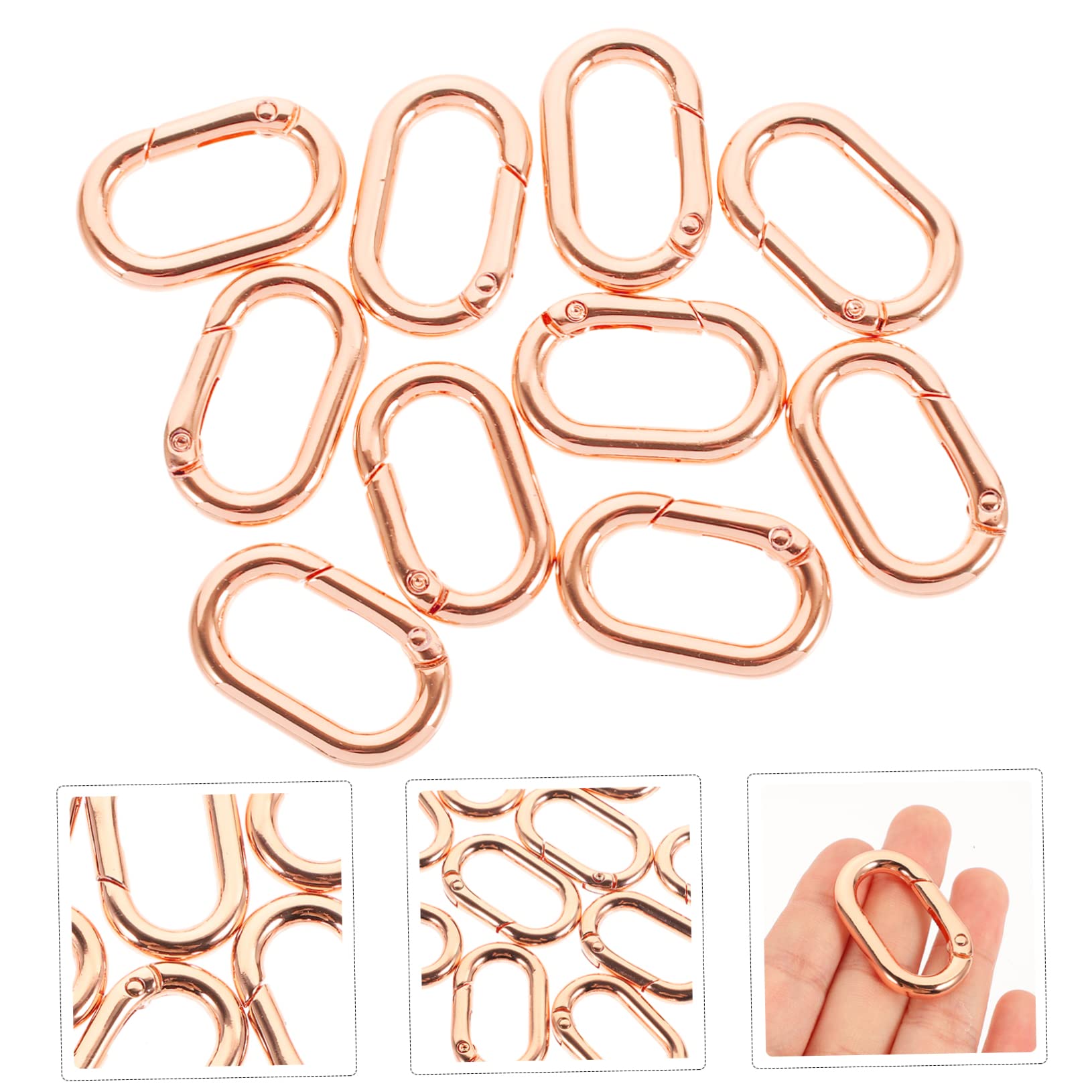 NUOBESTY 30pezzi Moschettone Inossidabile Con Clip Molla Per Portachiavi e Attività Outdoor Design Elegante e Funzionale Per Borse e Zaini