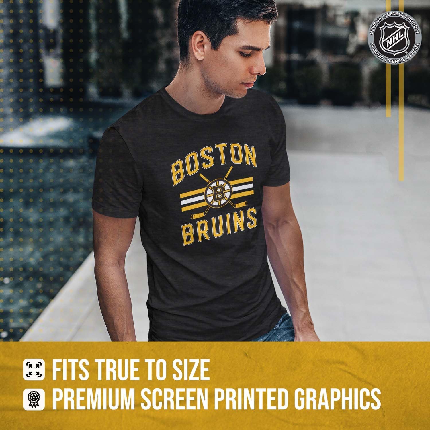 Wright & Ditson NHL Adult Faceoff Tag-Less T-Shirt, Jersey Stripe, Unisex Hockey Tee, Comfortable Soft Cotton - Image 4