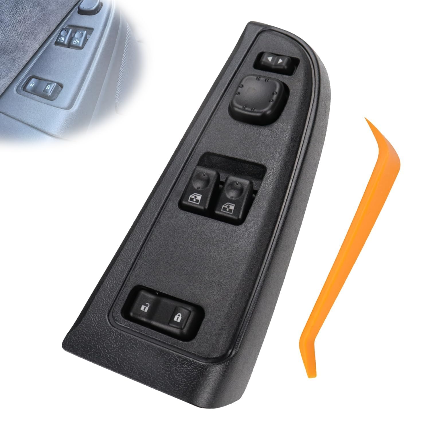 Flecto Driver Side Master Power Window Switch w/ Door Lock & Bezel for 2003-2007 Chevy Silverado GMC Sierra 1500/2500/3500 - Replaces 15883318 920-023
