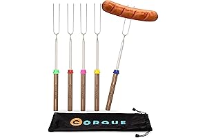 Premium Extendable Marshmallow Roasting Skewers (Set of 5) - Ultimate Smores Sticks...