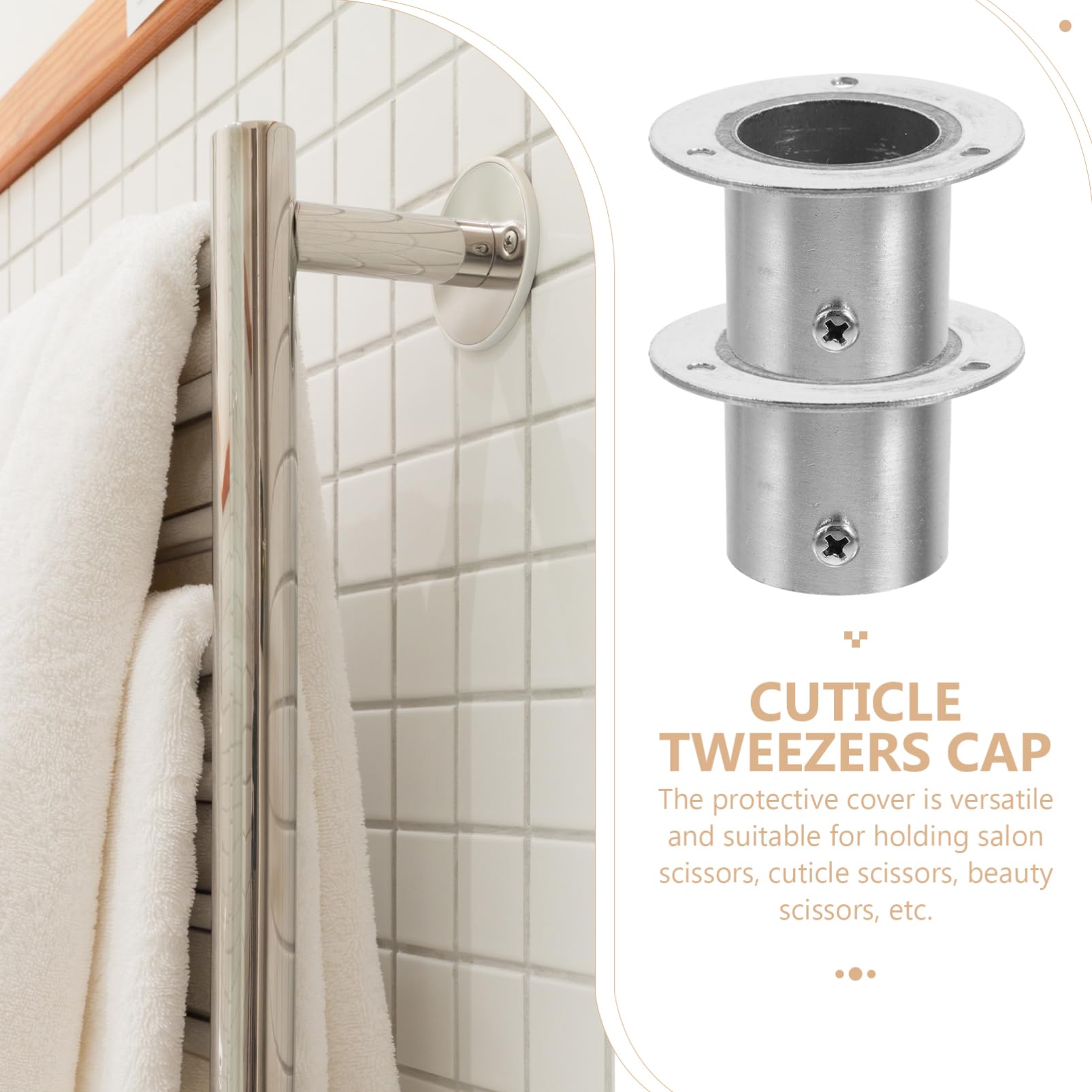 Angoily 4Pcs Stainless Steel Closet Rod Holders Durable Flange Brackets for Shower Curtain Rods Versatile Support for Wardrobe and Home