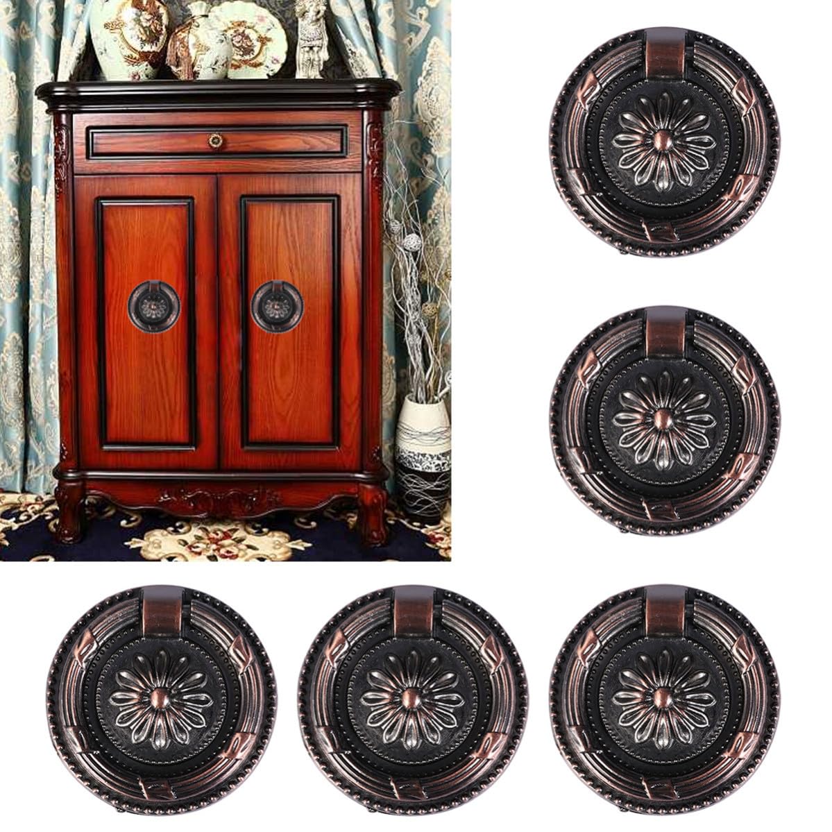 Housoutil 10 Pezzi Maniglie per Mobili in Lega di Zinco con Foro Unico, Maniglie Decorative per Cassetti e Armadi, Facili da Installare, per Decorazione Casa e Hotel