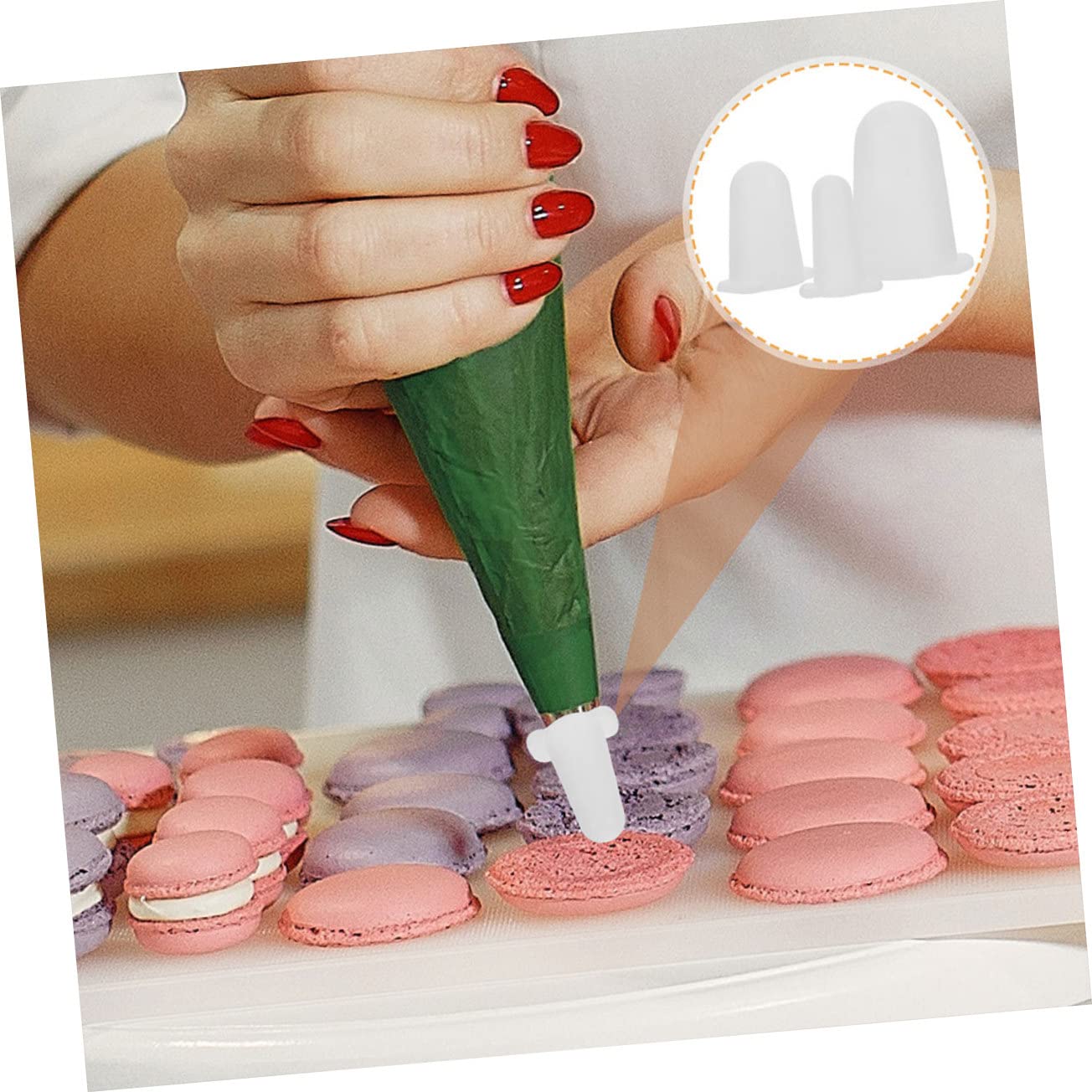 Flexible Silikon Schutzkappen Langlebig und Schützt Creme vor Austrocknen für Spritztüllen 6 Stück für Tortendekoration Beim Backen