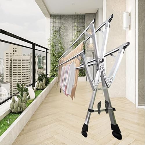 Miniatura 4 de Adjustable Foldable Clothes Drying Rack, Outdoor Indoor Laundry Stand, for Drying Bedding, Shirts, Towels More in Balcony or Bedroom (94in 94in)