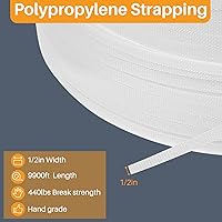 Vista 2 de Amylove Rollo de flejado de 1/2 pulgada, polipropileno (PP), fleje de embalaje de polipropileno resistente, 440 libras, resistencia a la rotura