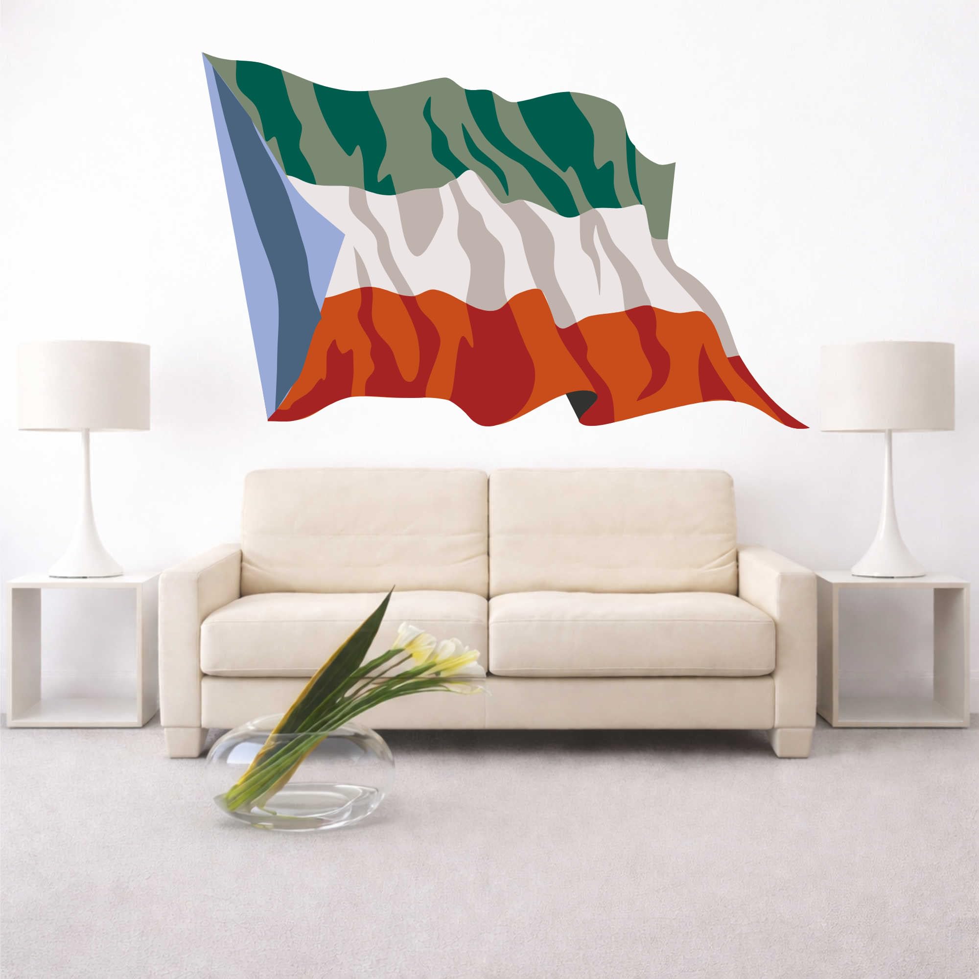 Adesivo LS50 Equatorial Guinea – Guinea Equatoriale colori/Multicolore come Bandiera, Vinile, 180x119 cm