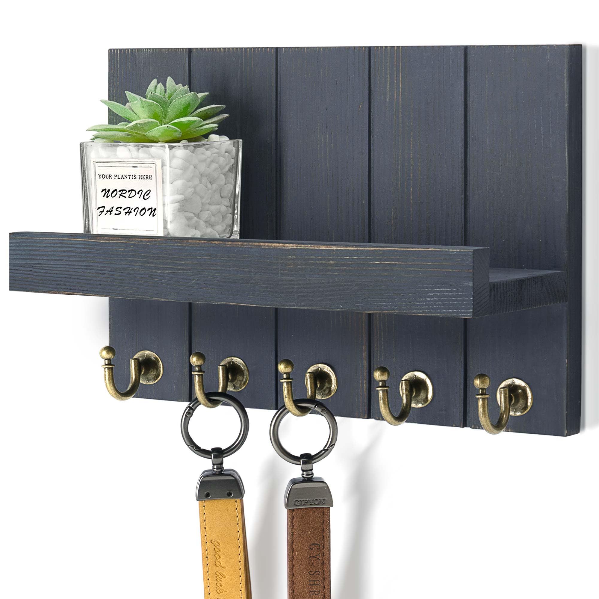 Rebee Vision Key Holder - Wall Mount with 5 Hooks -13 Rebee Vision Key Holder - Wall Mount with 5 Hooks -13