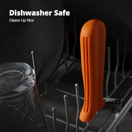 Miniatura 7 de Greater Goods Mango de silicona, silicona sin BPA, mango resistente al calor para sartén de hierro fundido, 1 unidad, diseñado en San Luis (naranja