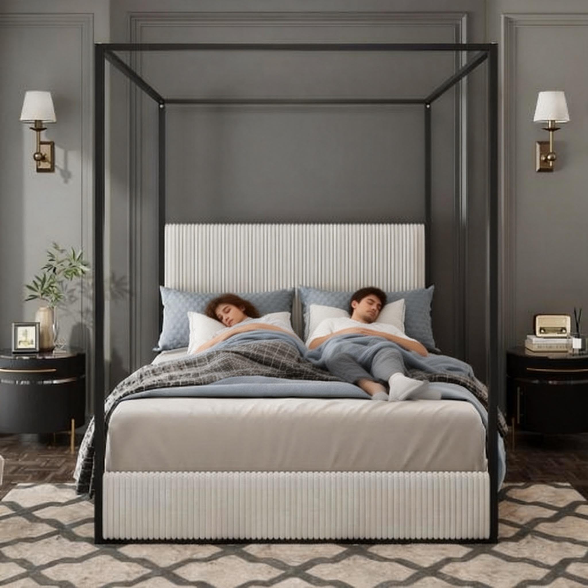 BEDGJH King Size Metal Canopy Bed