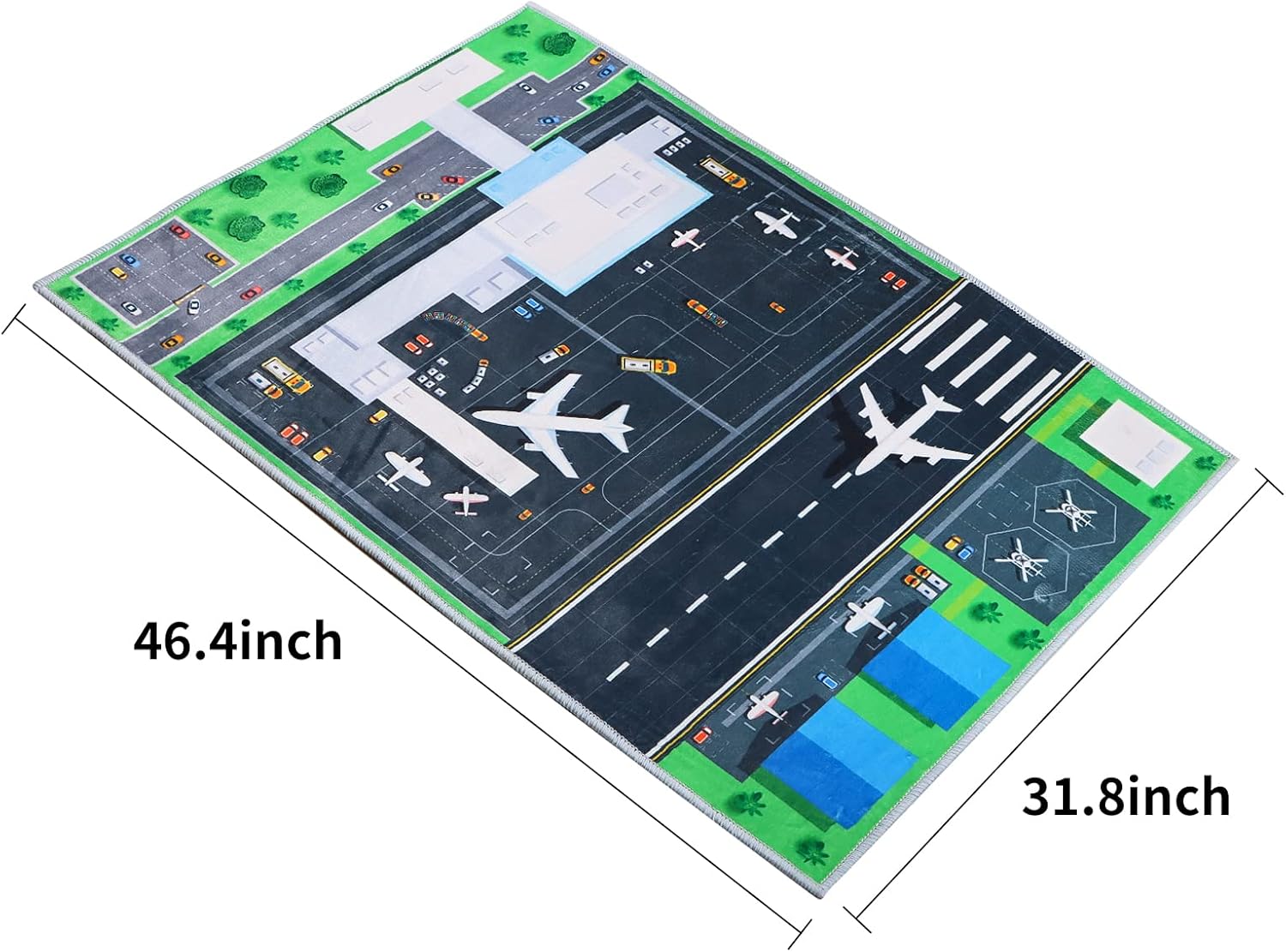 31''/47'' Kids Bedroom Carpet Kids Rug for Playroom, Creative Airport Fun Rug, Soft Kid Play Mat，Cute Kid Room Carpet，Rug for Children