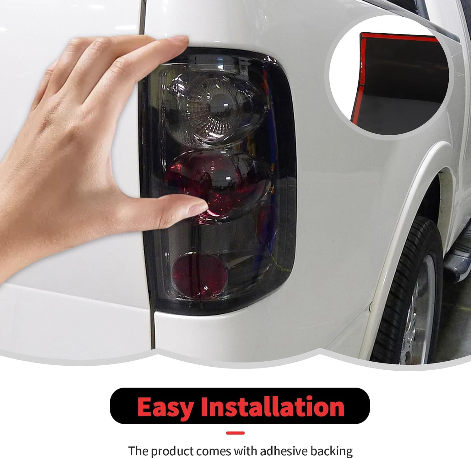 RT-TCZ Smoked Black Tail Light Lamp Cover Guard Trim Decoration Exterior Accessories for Ford F150 2004-2008