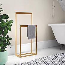 حامل مناشف معدني قائم بذاته بطبقتين لتخزين مناشف الحمام من ديموند