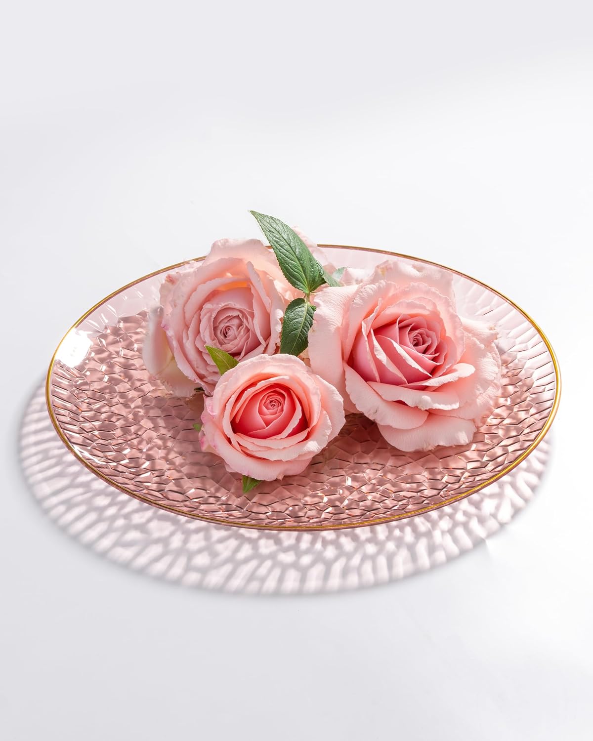 Hioasis 60pcs Burgundy Plastic Plates - Gold Rimmed Disposable, Hammered, Heavy-duty Dinnerware Set Suitable for 30 Guests, 10.25" Dinner & 7.5" Dessert Plates for Party & Wedding - Image 8