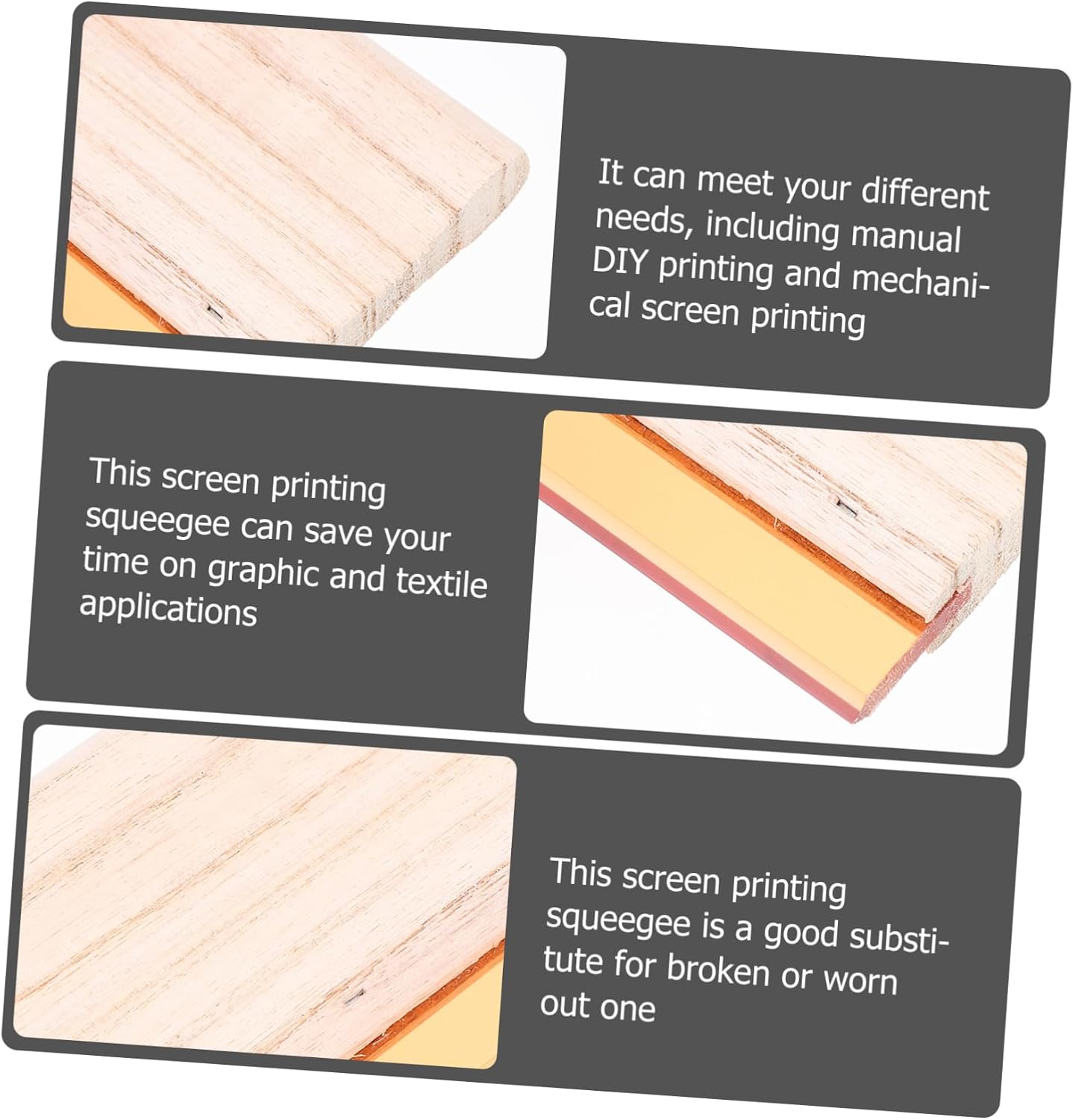 OSALADI Wooden Screen Printing Scraper Water Oil Dual-use Squeegee for Ink Applications Angle Lightweight Design for Textiles and Graphics
