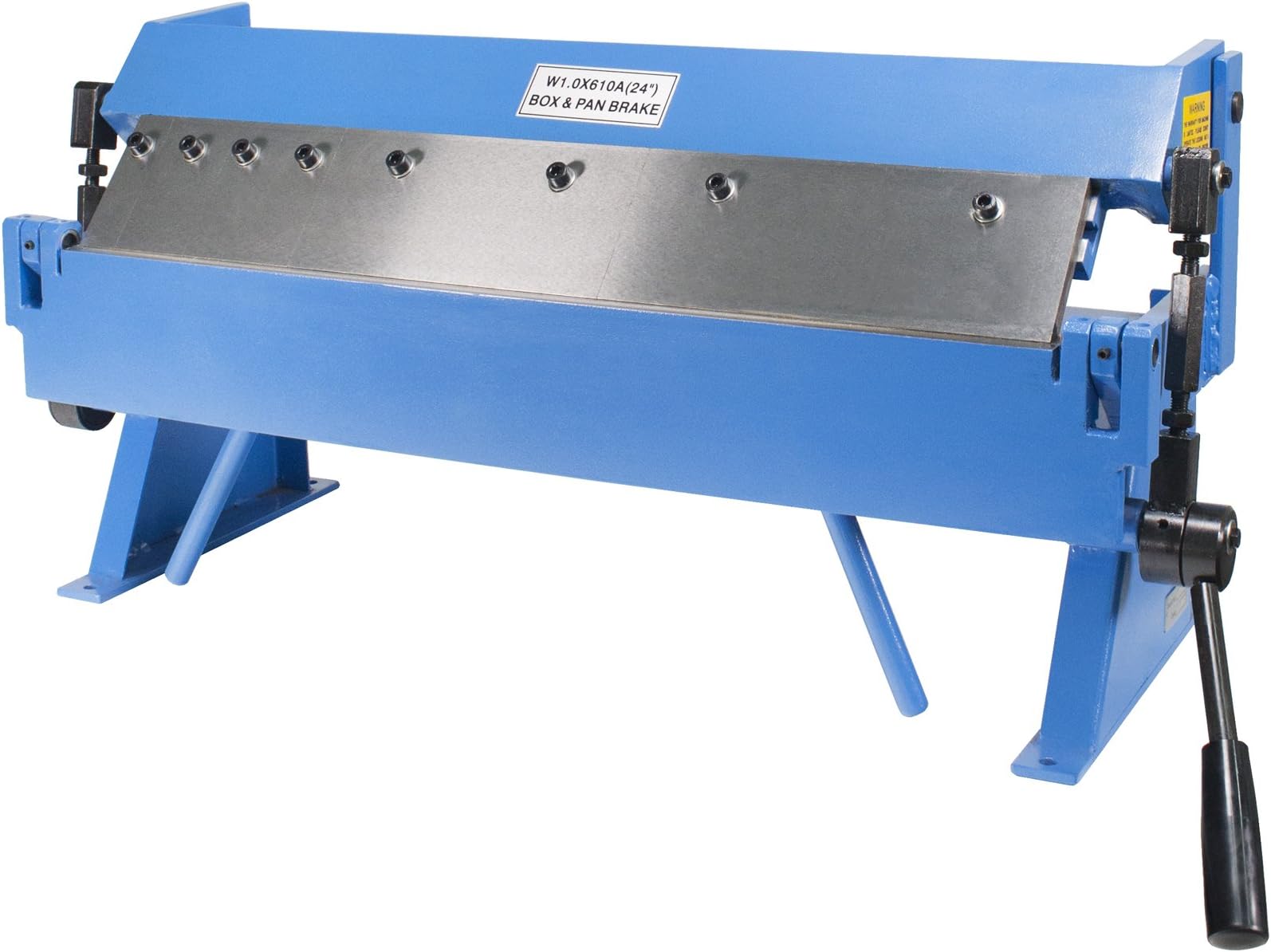 24" Pan and Box Brake with Adjustable Removable Fingers 20-Gauge Steel / 16-Gauge Aluminum Capacity 0–135° Bend Range Bench Top Sheet Metal Brake for Forming Bending & Fabrication