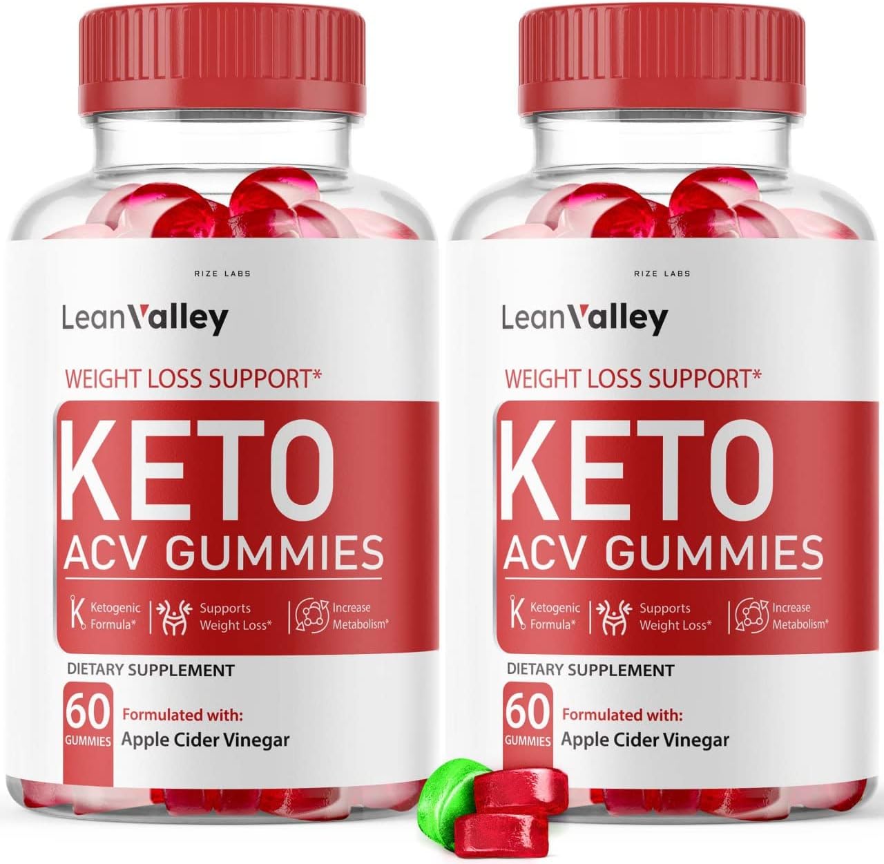 rize labs - Lean Valley Keto ACV Gummies Apple Cider Vinegar Advanced Gummies (120 Gummies) (Pack of 2)