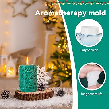 Christmas Candle Silicone Molds, 3D Candle Molds for Candle Making, Silicone Epoxy Resin Mold, Ornament Mould for DIY Wax Scented Candle Soaps Art Craft Cake Chocolate Home Decor(849)