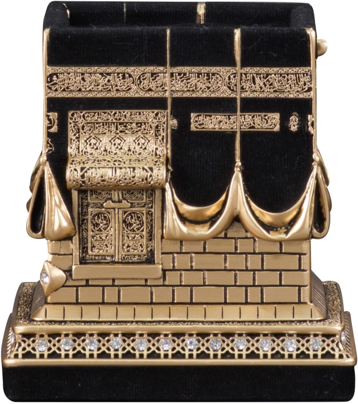 Islamic Home Decoration, Muslim Table Art Decor, Kaaba Replica Model, Ramadan Eid Gifts for Muslim, Bookend, Islamic Turkish Decor, Size: Medium, Color: Gold