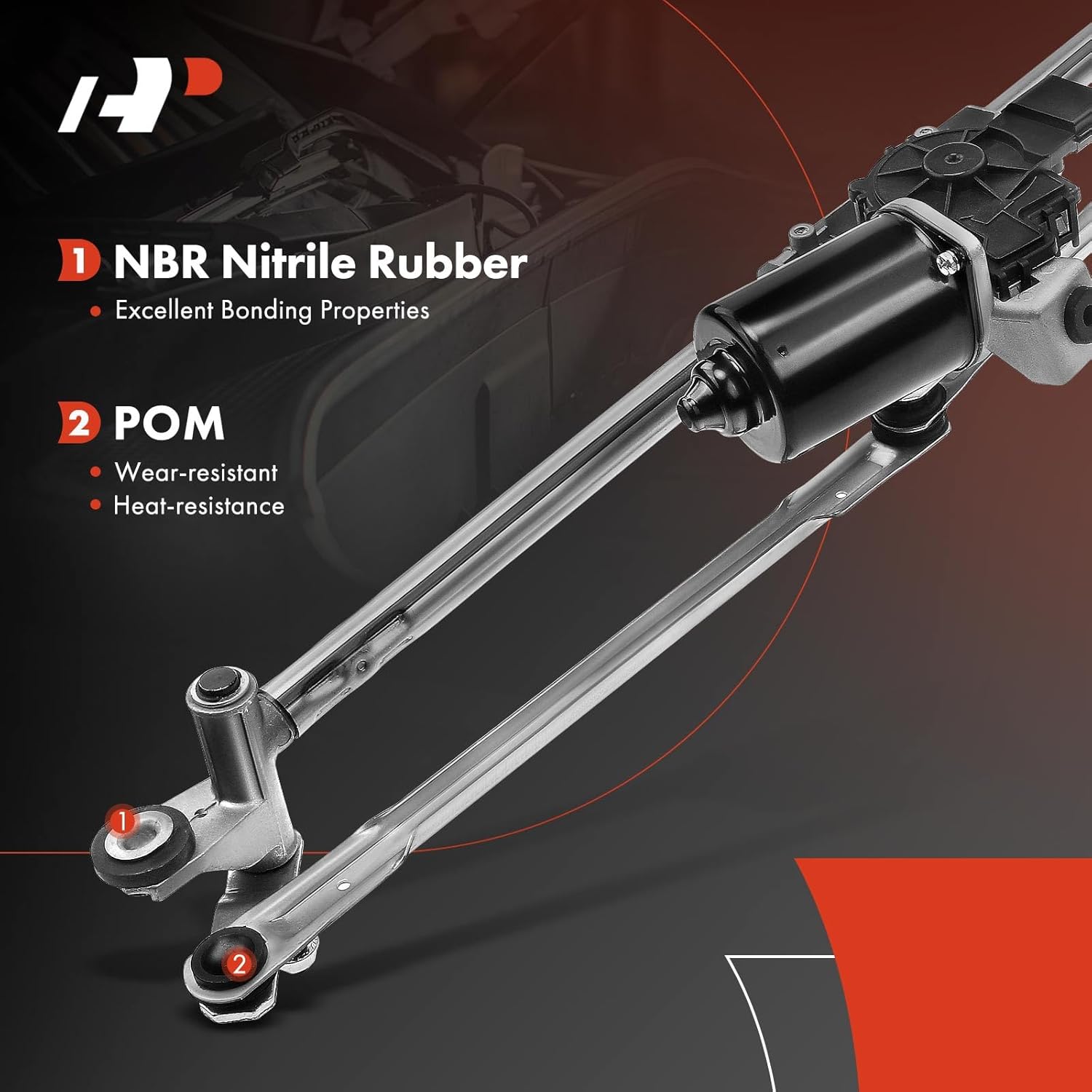 a-premium front windshield wiper motor and linkage assembly compatible with land rover models - range rover sport 2006-2013, lr4 2010-2016, lr3 2005-2009, sport utility - replaces # dls500020