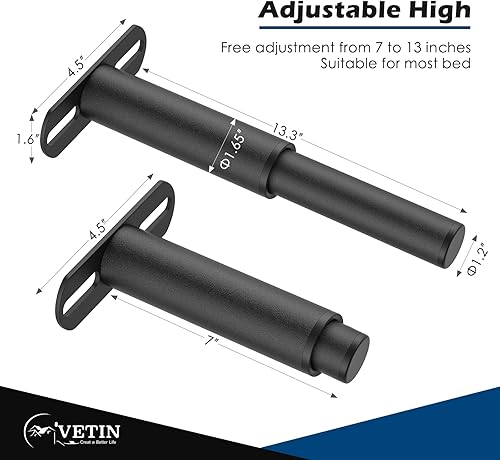 Miniatura 3 de VETIN Soporte de marco de cama, patas de soporte de cama de 7 a 13 pulgadas, patas de soporte de marco de cama, reemplazo de patas de soporte de