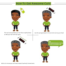 5 Pcs Curl Brush Set - Magic Twist Brush, Sponge Hair Pick for Men and Women (Blend)