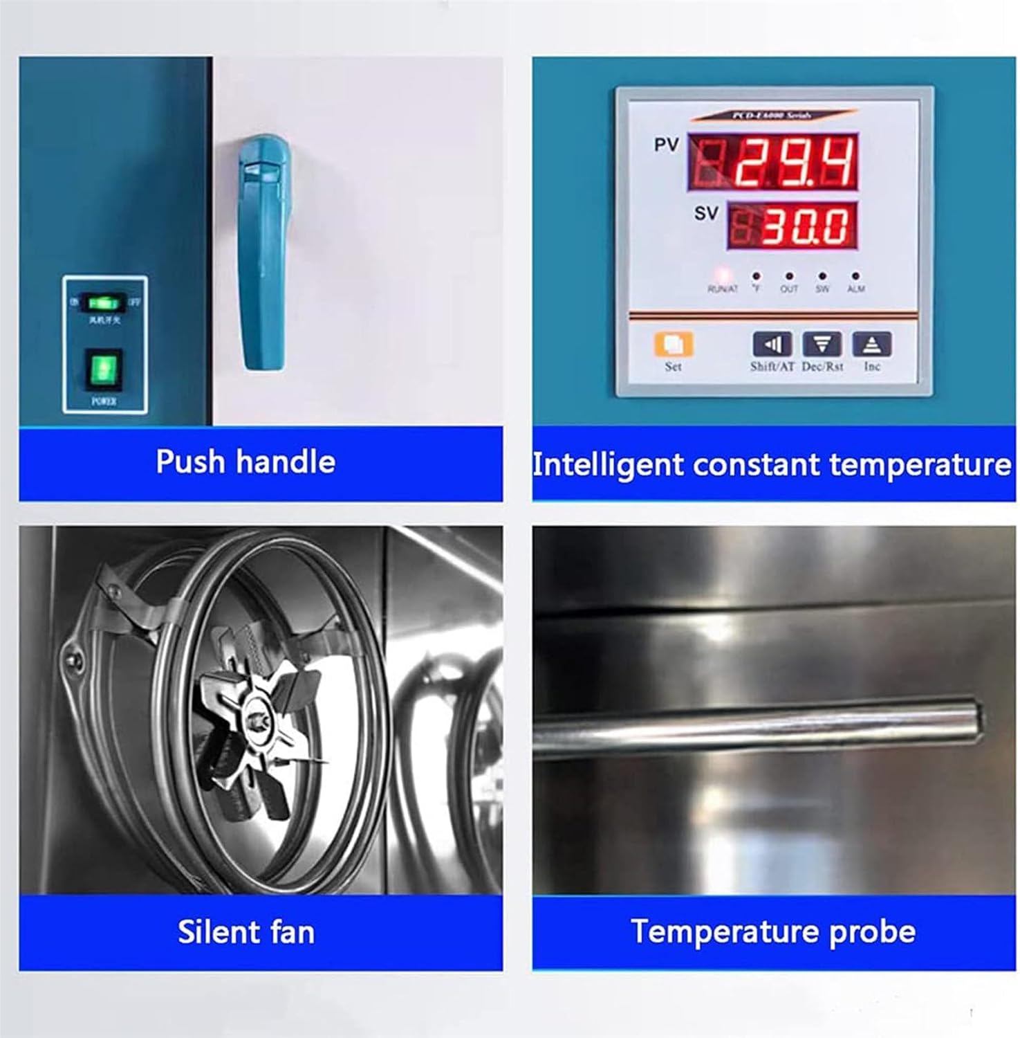 Laboratory Vacuum Drying Oven - Digital Control with Built-in Vacuum Gauge - 50-300°C Temperature Range - 1000W Heating with Forced Air Blast