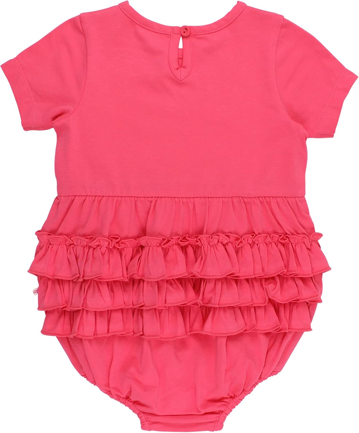 RuffleButts Baby Girls Knit Short Sleeve Bow Bubble Romper