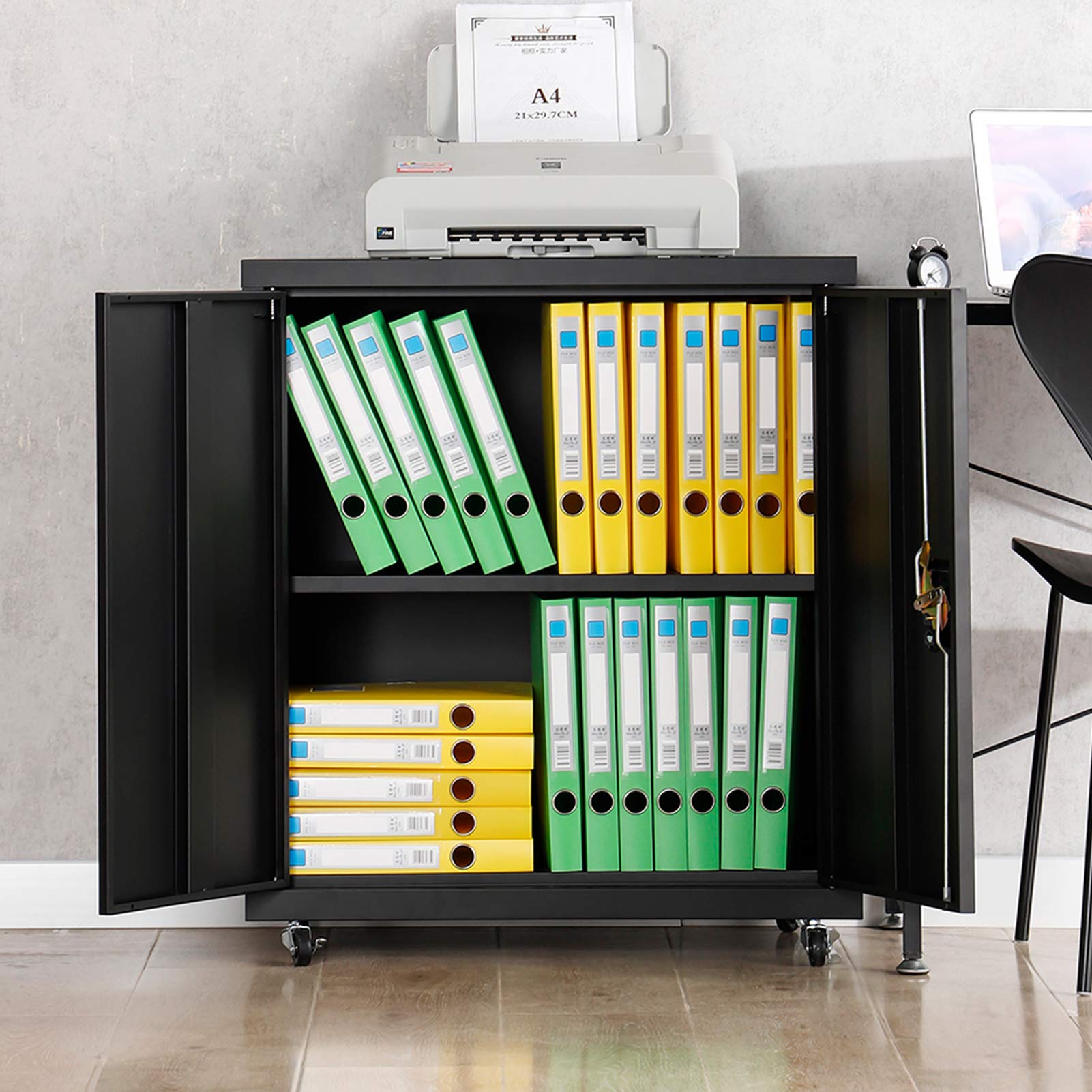 Buy GREATMEET Metal Storage with Lock and Wheels