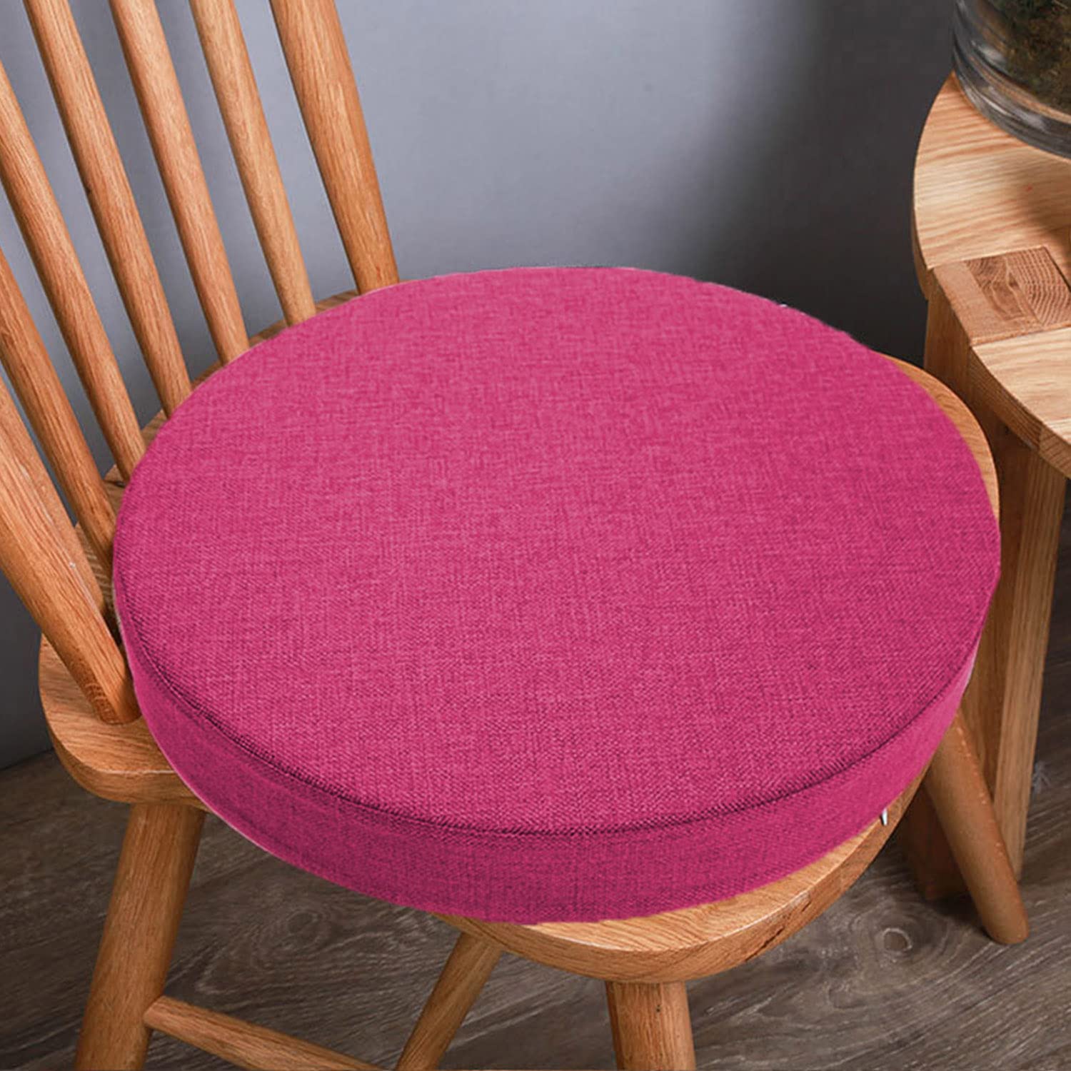 Waigg Kii Thicked 3/5/8cm Chair Pad Cushion,Dining Chair Cushions Seat Pad Round 40/45cm Soft Chair Pads for Indoor Office Patio Garden (50x50x5cm,Rose red)