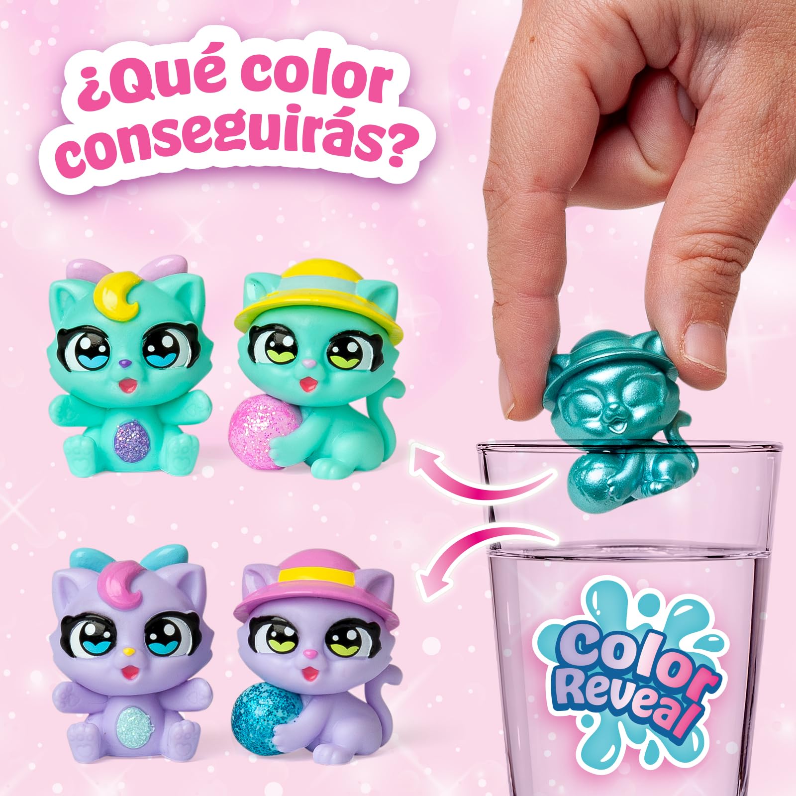Cherry Pets – Smoothie Fun Park Kitten Twins. Casita con Parque de Atracciones en Forma de Smoothie: Incluye 1 Smoothie, 2 Figuras exclusivas “Color Reveal” y 3 Accesorios - 5