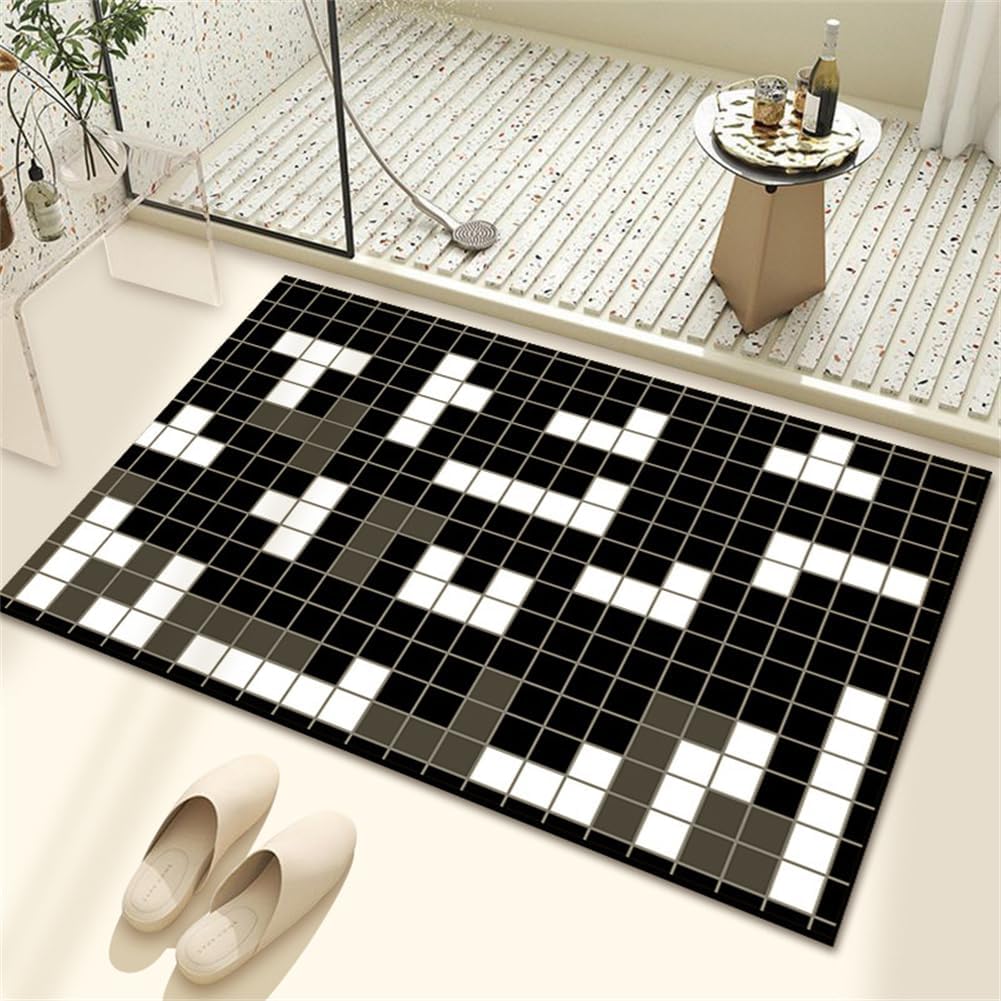 FooyhoBath Mat, Bath Mats, Stone Bath Mat Quick Dry, Bath Mats for Bathroom, Bath Mat Mats Non Slip, Super Absorbent Bath Mat, Baths Mats, Shower Mat Outside Shower, Bathroom Carpet, Color 35x59in